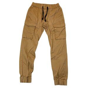 ItalyMorn Sunrise Mens Jogger Pants Small Khaki Cargo Tan Drawstring Tapered
